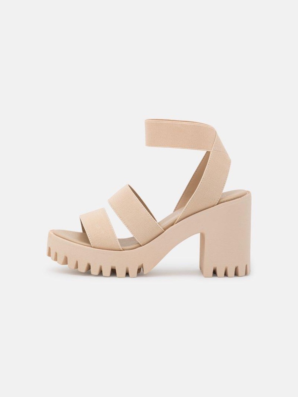 Madden Girl Beige Chunky Platform Strappy Sandals